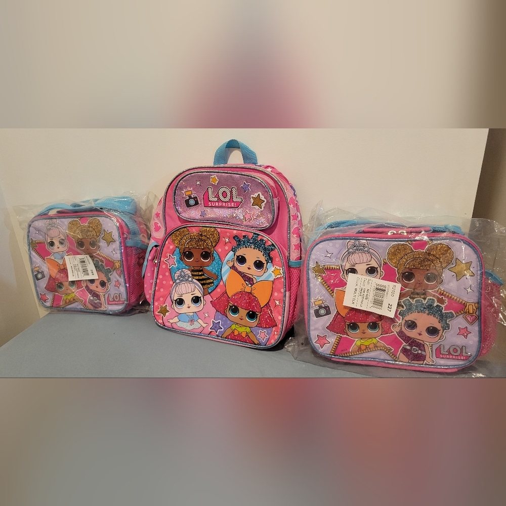 L.O.L. Surprise! Backpack & Two New L.O.L. Surprise! Lunchbox